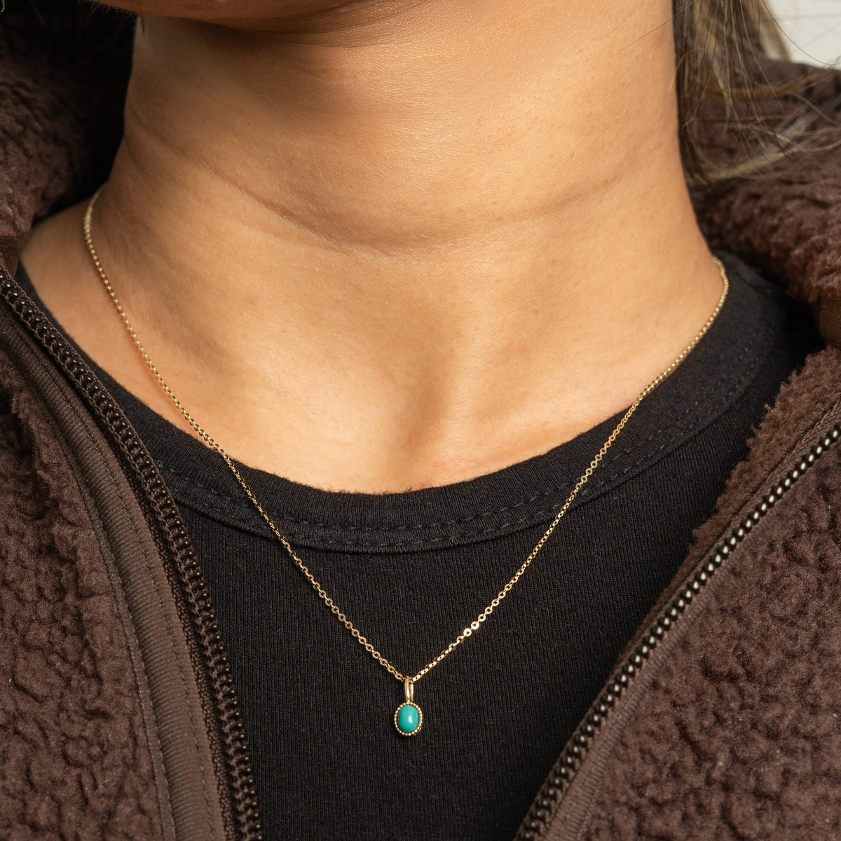 10K GOLD TURQUOISE PENDANT