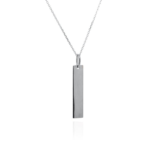 10K GOLD RECTANGULAR DOG TAG NECKLACE