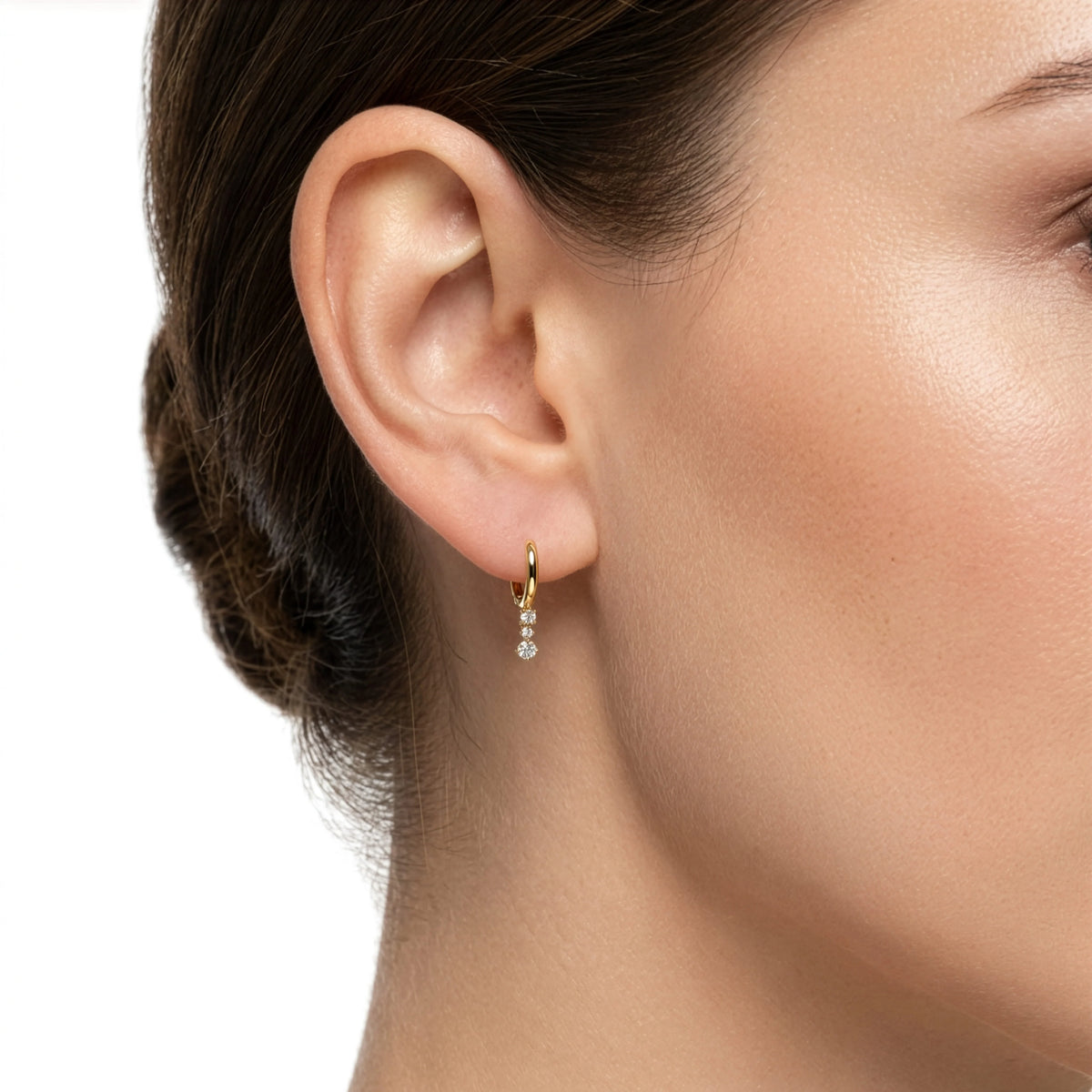 10K YELLOW GOLD CZ HUGGIES