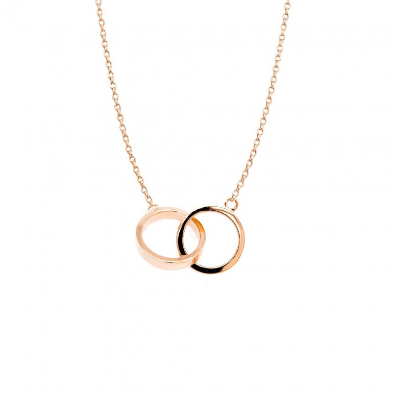 10K GOLD SMALL INTERLOCKING RING NECKLACES