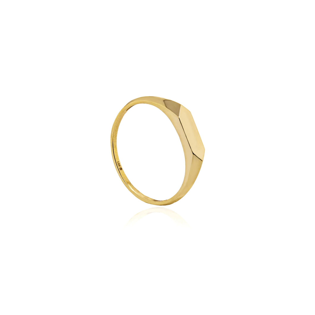 10K YELLOW GOLD SLIM SIGNET RING