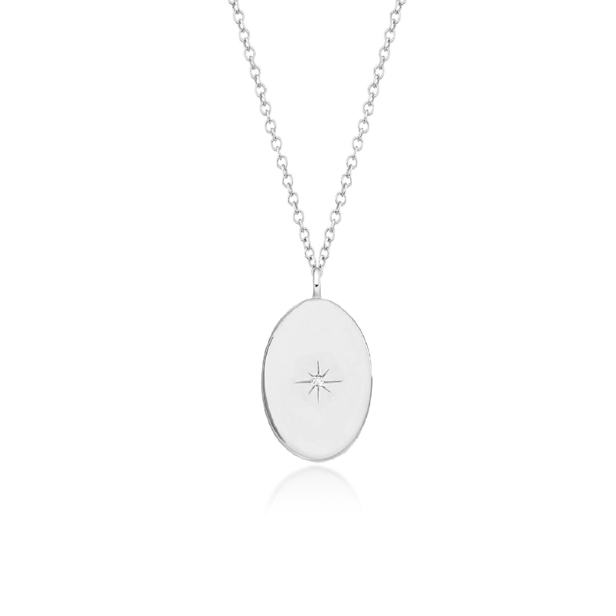 10K WHITE GOLD DIAMOND STAR NECKLACE