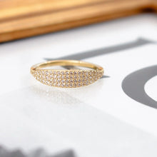 Load image into Gallery viewer, 10K YELLOW GOLD PAVE CZ SIGNET RING
