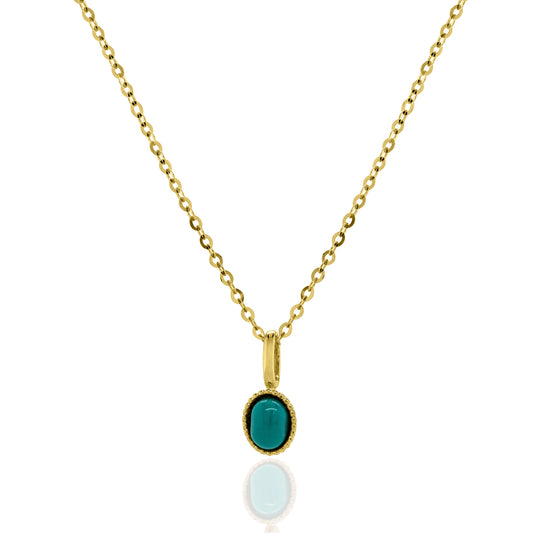 10K GOLD TURQUOISE PENDANT