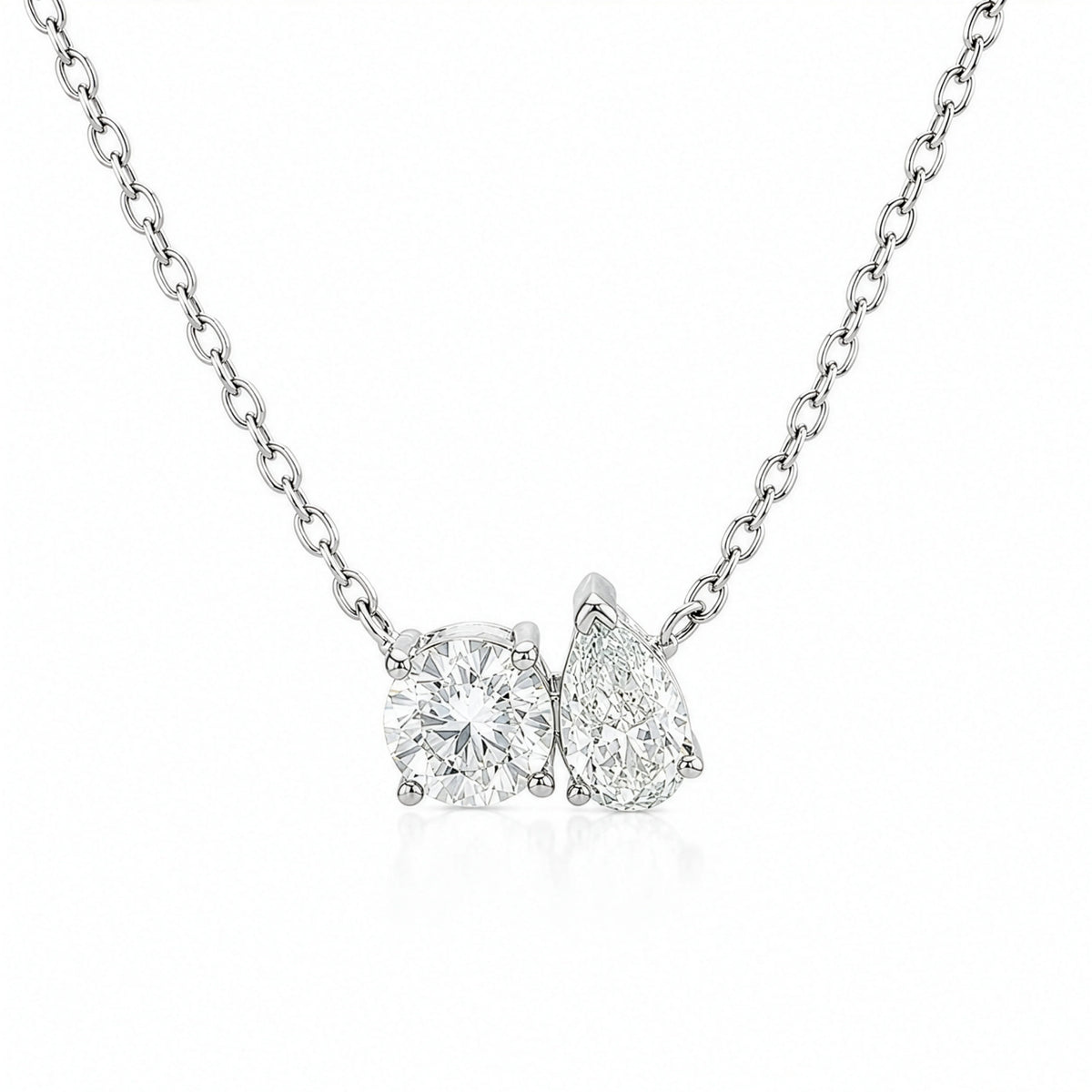 STERLING SILVER RHODIUM PLATED LAB DIAMOND PENDANT