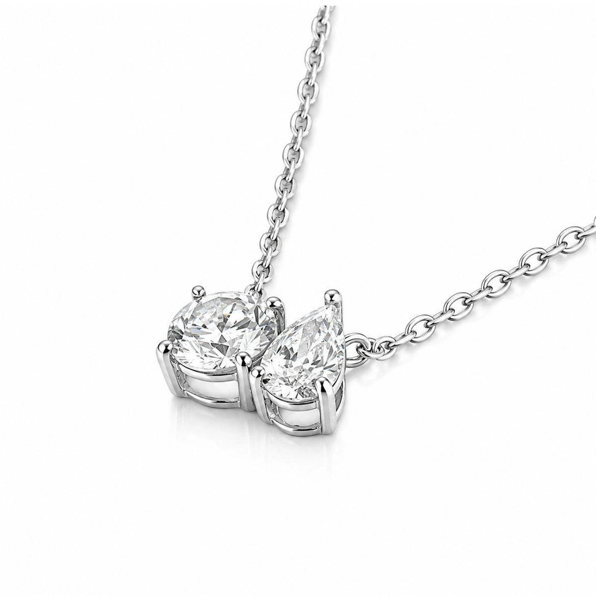 STERLING SILVER RHODIUM PLATED LAB DIAMOND PENDANT