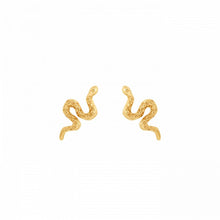 Load image into Gallery viewer, 10K GOLD MINIMALIST SNAKE STUDS
