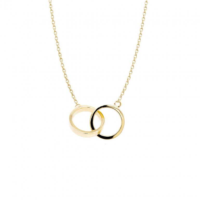 10K GOLD SMALL INTERLOCKING RING NECKLACES