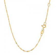 Load image into Gallery viewer, 10K YELLOW GOLD SINGAPORE CHAIN 1.3MM
