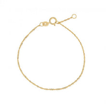 Load image into Gallery viewer, 10K YELLOW GOLD SINGAPORE CHAIN BRACELET 1.3MM
