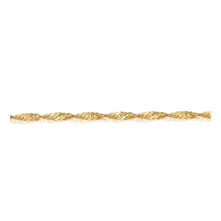 10K YELLOW GOLD SINGAPORE CHAIN BRACELET 1.3mm