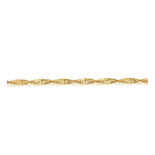Load image into Gallery viewer, 10K YELLOW GOLD SINGAPORE CHAIN BRACELET 1.3MM
