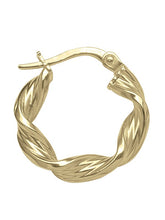 Load image into Gallery viewer, YELLOW GOLD TWISTED 3.4MM HOOP EARRING
