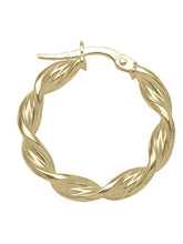 Load image into Gallery viewer, YELLOW GOLD TWISTED 3.4MM HOOP EARRING
