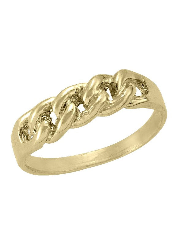 10K YELLOW GOLD CHAIN LINK RING