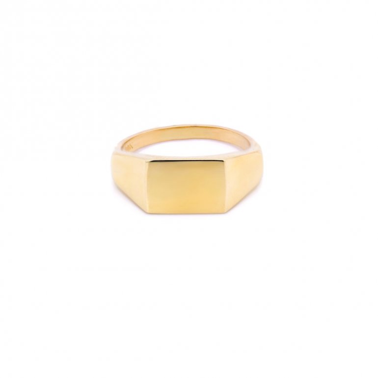 PLAIN 10K GOLD SIGNET RING